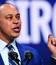 Democratic Virginia Attorney General-elect Jay Jones delivers a victory speech in Richmond on Nov. 4 as he reflects on becoming the state’s first Black attorney general.