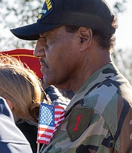 Honoring Veterans-Army veteran John Dorman attends the 69th Annual Commonwealth’s Veterans Day Ceremony at the Virginia War Memorial on Tuesday, Nov. 11. Dorman has visited the memorial for decades to honor Virginia’s men and women who have served in the U.S. Armed Forces. (Julianne Tripp Hillian/Richmond Free Press)