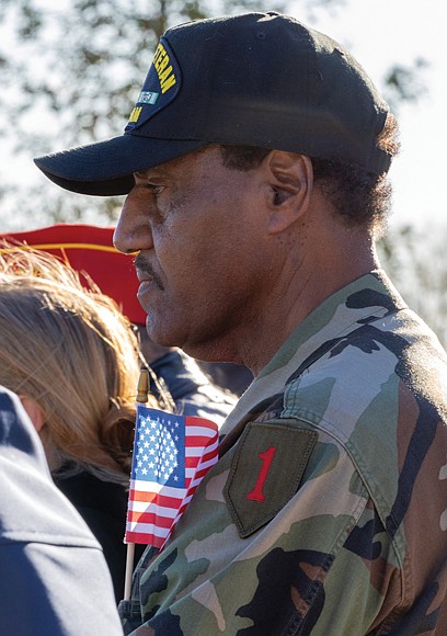 Honoring Veterans-Army veteran John Dorman attends the 69th Annual Commonwealth’s Veterans Day Ceremony at the Virginia War Memorial on Tuesday, Nov. 11. Dorman has visited the memorial for decades to honor Virginia’s men and women who have served in the U.S. Armed Forces. (Julianne Tripp Hillian/Richmond Free Press)
