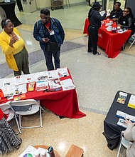 Driving home diabetes awareness-A brightly wrapped Estes Express Lines trailer, designed to raise awareness about diabetes, was parked outside Reynolds Community College’s Parham Road Campus as attendees arrived for the American Diabetes Association’s State of Diabetes: Central Virginia on World Diabetes Day, Nov. 14. Inside, employers, health care professionals and community members discussed the impact of diabetes and obesity and strategies for prevention and care. (Julianne Tripp Hillian/Richmond Free Press)
