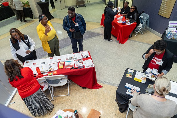 Driving home diabetes awareness-A brightly wrapped Estes Express Lines trailer, designed to raise awareness about diabetes, was parked outside Reynolds Community College’s Parham Road Campus as attendees arrived for the American Diabetes Association’s State of Diabetes: Central Virginia on World Diabetes Day, Nov. 14. Inside, employers, health care professionals and community members discussed the impact of diabetes and obesity and strategies for prevention and care. (Julianne Tripp Hillian/Richmond Free Press)