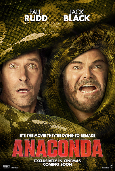 The legendary Anaconda returns this Christmas, reinvented as a hilarious buddy-action comedy starring Jack Black and Paul Rudd. The legendary Anaconda returns this Christmas, reinvented as a hilarious buddy-action comedy starring Jack Black and Paul Rudd.