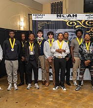 Maxie Team awardees for 2025 gather for a group photo during the third annual Maxie Awards banquet at the Robinson Theater Community Arts Center on Dec. 3. Pictured are Marcus Gibson, Emanuel Simms, Donzell Jones
Teal, Shadarius Pickett, Henry Nolan, Mac Nolan, Avari Hornes, Ronald Jackson, Kevin Mosby and Devon Epps of Armstrong High School and Demarcus Brown and Hezikiah Anderson of Richmond High School for the Arts.