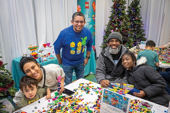 Community members built more than 150 Lego brick hearts in Chesterfield County on Friday, part of the toy company’s campaign …