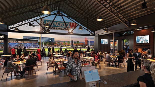 A look inside The Yard at CarMax Park, designed with lounge seating and
open spaces for fans to enjoy the ballpark experience.