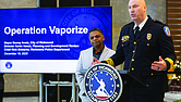 Richmond Police Chief Rick Edwards and Mayor Danny Avula discuss the city’s Operation Vaporize initiative during a press conference at City Hall on Friday.