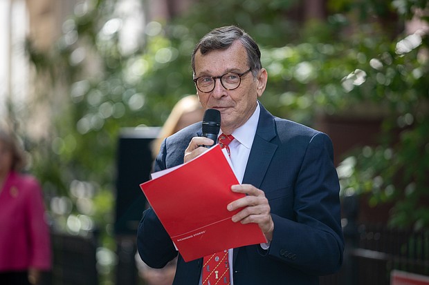 William “Bill” Martin, longtime executive director of The Valentine, speaks during the unveiling of the Richmond Region Tourism Visitor Center at the museum in September 2024. Martin, who died Sunday at age 71 after being struck by a car downtown, was known for his decades of work preserving and sharing Richmond’s history.