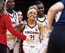 Virginia junior guard Kymora Johnson earned ACC Player of the Week honors after scoring a career-high 41 points, including 10 three-pointers, in Virginia’s 88-53 win over Winthrop.