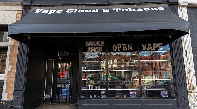 A vape shop on West Broad Street in Richmond sits closed. The city’s Operation Vaporize initiative has resulted in 18 vape and smoke shop closures after inspections that uncovered safety violations.