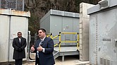 Richmond Mayor Danny Avula and Director of Public Utilities Scott Morris lead a tour of the city’s water plant on Monday, one year after a power outage left the city without water for nearly a week.