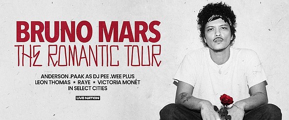 Bruno Mars will bring his first global headline stadium tour in nearly a decade, The Romantic Tour, to Houston’s NRG … Bruno Mars will bring his first global headline stadium tour in nearly a decade, The Romantic Tour, to Houston’s NRG …