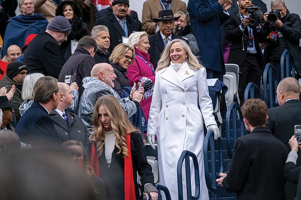 Ladies and gentlemen … start your terms- Virginia turns a page as lawmakers take their oaths and Gov. Abigail Spanberger was inaugurated last week. The first day of the 2026 General Assembly session on Jan. 14 saw delegates and state leaders assume their roles. Days later, Spanberger took the oath of office at the Virginia State Capitol in front of thousands, joined by Attorney General Jay C. Jones and Lt. Gov. Ghazala Hashmi. Gov.-elect Abigail Spanberger descends the inaugural platform stairs before taking the oath of office.  (photo by Sandra Sellars/Richmond Free Press)