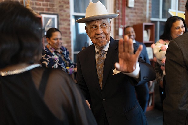 Art, history and service mark Wilder’s 95th-Guests fill the Black History Museum & Cultural Center of Virginia on Sunday to celebrate former Gov. L. Douglas Wilder’s 95th birthday, exploring his watercolor paintings and enjoying a program honoring the recipients of the inaugural National Ovation to Wilder scholarships.Former Gov. L. Douglas Wilder arrives at the Black History Museum & Cultural Center during his 95th birthday celebration on Sunday.(Photos by Julianne Tripp Hillian/Richmond Free Press)