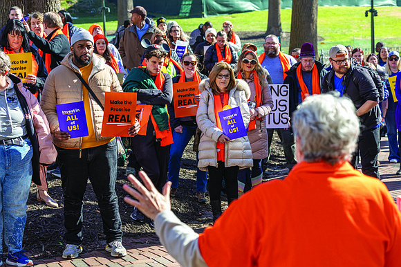 Chanting “Make the Promise Real” and carrying signs, about 80 disability advocates from across Virginia rallied at the state Capitol …