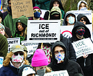 Local immigrant rights organizations rally at Monroe Park in Richmond on Sunday, Jan. 18.