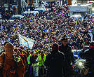 Buddhist monks walk through Richmond on Monday, Feb. 2, the 100th day of their Walk for Peace, crossing from South Side over the Manchester Bridge. Thousands followed as the group made its way to City Hall, where the monks shared messages of mindfulness and peace with visitors from Richmond and neighboring cities and states.