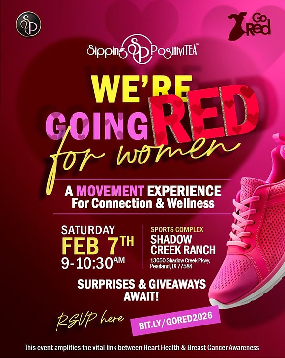Sipping PositiviTEA will host the Go Red for Heart Disease, a free, community-centered wellness event designed to encourage movement, connection, … Sipping PositiviTEA will host the Go Red for Heart Disease, a free, community-centered wellness event designed to encourage movement, connection, …