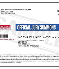 Front of New Jury Summons