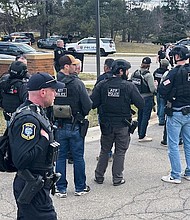 Law enforcement responded to the attack at Temple Israel synagogue on March 12, in West Bloomfield Township, Michigan./