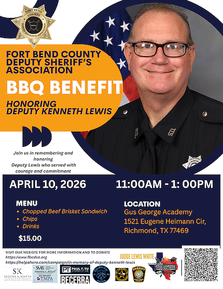 A community BBQ fundraiser on April 10 will honor Deputy Kenneth Lewis and support his family following his tragic death …