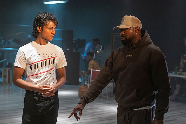 Jaafar Jackson, pictured here as Michael Jackson with "Michael" director Antoine Fuqua, was 12 when his uncle died.