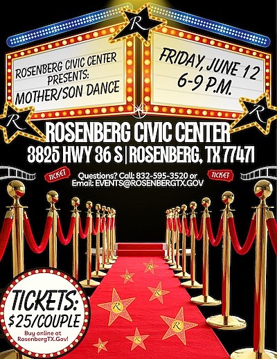 Families are invited to enjoy a glamorous Hollywood-inspired evening of music, games, dancing and red-carpet fun at the Rosenberg Civic …