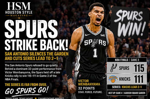 Facing a daunting 2–0 series deficit, the San Antonio Spurs stormed into Madison Square Garden and stunned the New York … Facing a daunting 2–0 series deficit, the San Antonio Spurs stormed into Madison Square Garden and stunned the New York …