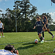 Sophia Miranda and Bryana Molina show off their skills for the new TDECU + HTX Soccer billboard.