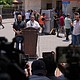 The announcement by Ismail al-Thawabta, general director of the Hamas-run government media office (center right), puts pressure on Israel to fulfil their ceasefire requirements, analysts say.