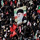 A portrait of Iran's late Supreme Leader Ayatollah Ali Khamenei