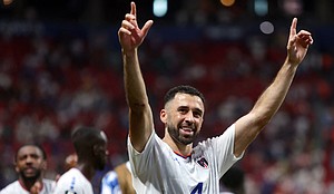 Cape Verde's Pico Lopes celebrates after the match against Spain at Atlanta Stadium, on June 15
