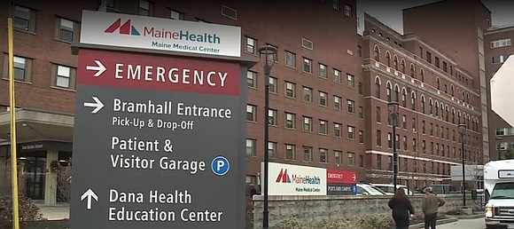 Nurses at Maine Medical Center rallied in Portland to demand the release of a colleague detained by ICE, as her …