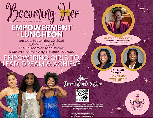 The Graceful Gowns Initiative will host its inaugural Becoming Her Empowerment Luncheon in Houston on September 20, bringing women and … The Graceful Gowns Initiative will host its inaugural Becoming Her Empowerment Luncheon in Houston on September 20, bringing women and …