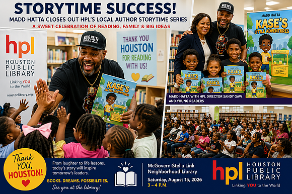 Houston radio legend and children’s author Madd Hatta brought his storytelling talents to the library, inspiring young readers with lessons …