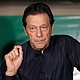 Pakistan's former Prime Minister Imran Khan gives a press conference at his home, in Lahore, Pakistan, on May 18, 2023.