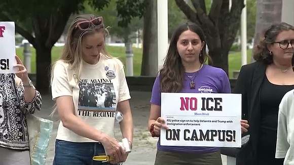 A federal judge has temporarily blocked Florida International University from punishing students who staged a silent “ICE OFF FIU” protest, …