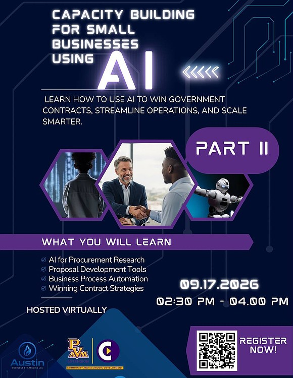 Austin Business Strategies, LLC will host a virtual AI capacity-building workshop on September 17, 2026, in collaboration with Prairie View … Austin Business Strategies, LLC will host a virtual AI capacity-building workshop on September 17, 2026, in collaboration with Prairie View …