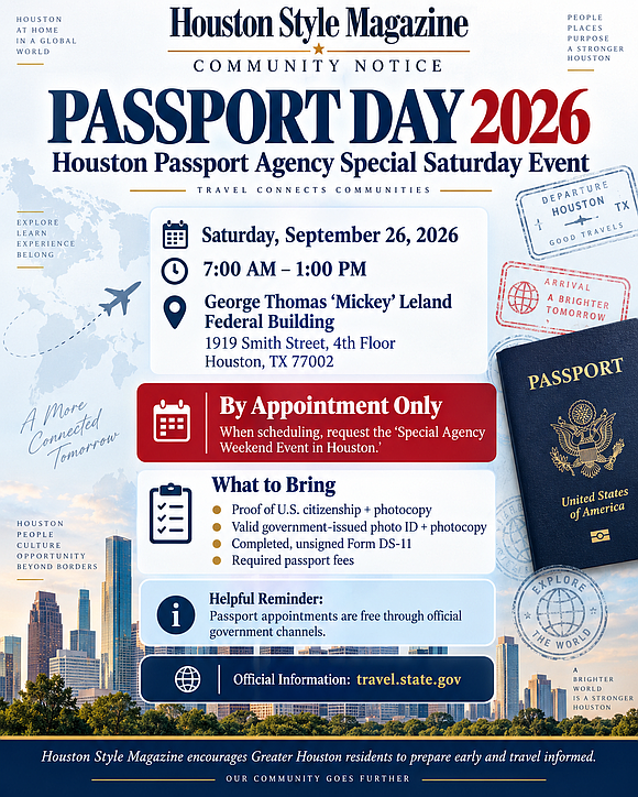 Houston travelers, mark your calendar! One special Saturday could make getting your passport ready for your next big adventure easier …