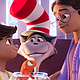 (L-R) Sebastian voiced by Tiago Martinez, Waffles voiced by Matt Berry, The Cat in the Hat voiced by Bill Hader, and Gabby voiced by Xochitl Gomez in Warner Bros. Pictures Animation’s “The Cat in the Hat,” a Warner Bros.