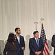 L to R: Texas Representative Gene Wu, Tarrant County Commissioner Alissa Simmons, Houston City Controller Chris Hollins, Illinois Governor JB Pritzker, Texas Democratic Party Chair Kendall Scudder