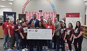 District J Council Member Pollard Check Presentation to Brighter Bites at Alief ISD Bush Elememtary School