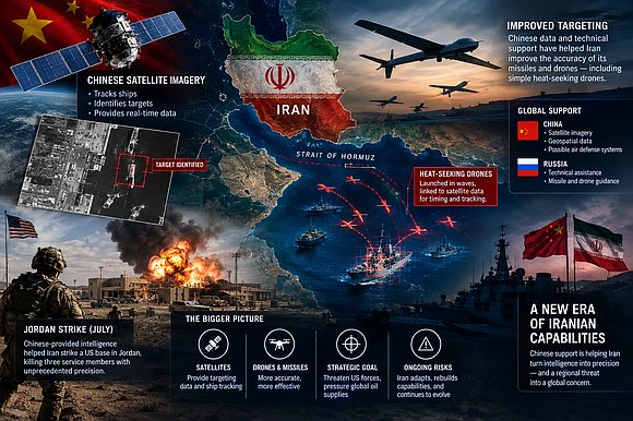 US intelligence assessments say Chinese satellite data and other support have helped Iran improve its targeting of ships and US …