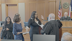 Judge Shawn Thierry Takes the Bench as Harris County’s Inaugural 515th District Court Judge - with daughter – Klaire and mother Joyce there for the enrobing