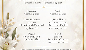 Garnet Coleman Memorial Announcement - Official FAMILY Statement