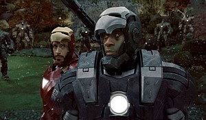 Robert Downey Jr. (left) and Cheadle as Iron Man and War Machine in 2010's "Iron Man 2."