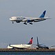 Delta and United Airlines planes
