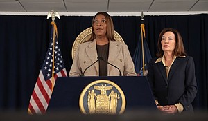 Letitia James (left)