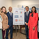 Harris Collaborative Leaders at the Kickoff Celebration, left to right: Keena Pace, CEO, The Harris Center for Mental Health and IDD; Leah Barton, Executive Director, Harris County Public Health; Dr. Esmaeil Porsa, President and CEO, Harris Health; Junaid Husain, CEO, Healthconnect Texas; Lisa Wright, President and CEO, Community Health Choice; and Dr. Theresa Tran, Executive Director, Houston Health Department.