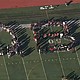 Students at Northeast High School formed "QB1" on the football field during a pep rally.