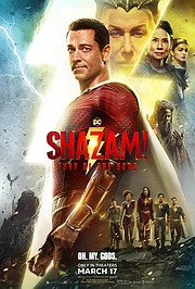 SHAZAM! FURY OF THE GODS 
From New Line Cinema comes “Shazam! Fury of the Gods,” which continues the story of teenage Billy Batson who, upon reciting the magic word “SHAZAM!,” is transformed into his adult Super Hero alter ego, Shazam. “Shazam! Fury of the Gods” stars returning cast members Zachary Levi (“Thor: Ragnarok”) as Shazam; Asher Angel (“Andi Mack”) as Billy Batson; Jack Dylan Grazer (“It Chapter Two”) as Freddy Freeman; Adam Brody (“Promising Young Woman”) as Super Hero Freddy; Ross Butler (“Raya and the Last Dragon”) as Super Hero Eugene; Meagan Good (“Day Shift”) as Super Hero Darla; D.J. Cotrona (“G.I. Joe: Retaliation”) as Super Hero Pedro; Grace Caroline Currey (“Annabelle: Creation”) as Mary Bromfield / Super Hero Mary; Faithe Herman (“This Is Us”) as Darla Dudley; Ian Chen (“A Dog’s Journey”) as Eugene Choi; Jovan Armand (“Second Chances”) as Pedro Pena; Marta Milans (“White Lines”) as Rosa Vasquez; Cooper Andrews (“The Walking Dead”) as Victor Vasquez; with Djimon Hounsou (“A Quiet Place Part II”) as Wizard.  Joining the cast are Rachel Zegler (“West Side Story”), with Lucy Liu (“Kung Fu Panda” franchise) and Helen Mirren (“F9: The Fast Saga”).  The film is directed by David F. Sandberg (“Shazam!,” “Annabelle: Creation”) and produced by Peter Safran (“Aquaman,” “The Suicide Squad”). It is written by Henry Gayden (“Shazam!,” “There’s Someone Inside Your House”) and Chris Morgan (“Fast & Furious Presents: Hobbs & Shaw,” “The Fate of the Furious”), based on characters from DC; Shazam! was created by Bill Parker and C.C. Beck. Executive producers are Walter Hamada, Adam Schlagman, Richard Brener, Dave Neustadter, Victoria Palmeri, Marcus Viscidi and Geoff Johns.  Joining director Sandberg behind-the-camera are director of photography Gyula Pados (the “Jumanji” franchise), production designer Paul Kirby (“The Old Guard,” “Jason Bourne”) and editor Michel Aller (“Shazam!,” “The Nun”). The music supervisor is Season Kent (“DC League of Super-Pets,” “The Addams Family 2”) and the music is by Christophe Beck (“Free Guy,” “Frozen II”). Visual effects supervisors are Bruce Jones (“Aquaman,” “It”) and Raymond Chen (“Alita: 
Battle Angel,” “The Meg”). The costume designer is Louise Mingenbach (“Jumanji: The Next Level,” “Godzilla: King of the Monsters”).  New Line Cinema presents A Peter Safran Production of A David F. Sandberg Film, “Shazam! Fury of the Gods,” which is set to open in theaters internationally beginning 15 March 2023 and in North America on March 17, 2023.